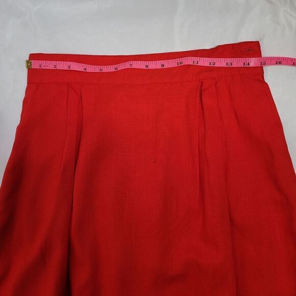 NEW Vintage‎ 80s bright red modest midi skirt M - Picture 9 of 10
